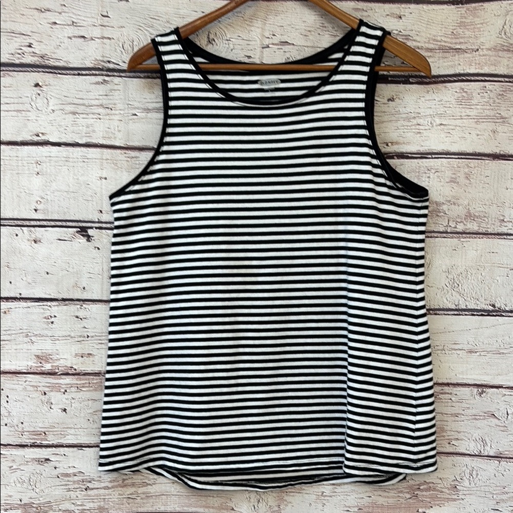 Striped Black and White Women's Tank Top